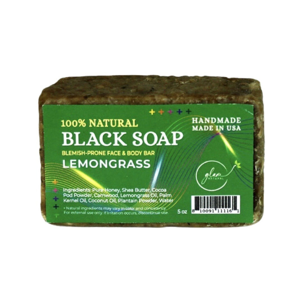 Glam Natural Black Soap 100% Natural Black Soap— Lemongrass 5Oz.