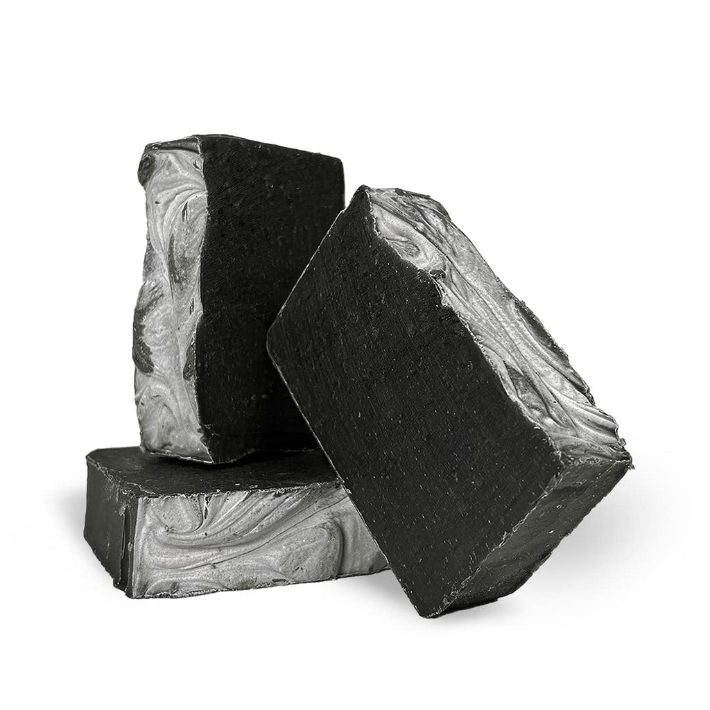 Herb’N Eden - Activated Charcoal Bar Soap - Moisturizing Face & Body Soap - for Oily, Acne, Combination Skin - Natural Plant-Based Ingredients & Essential Oils - Cruelty-Free - Handmade in USA -3 Pack