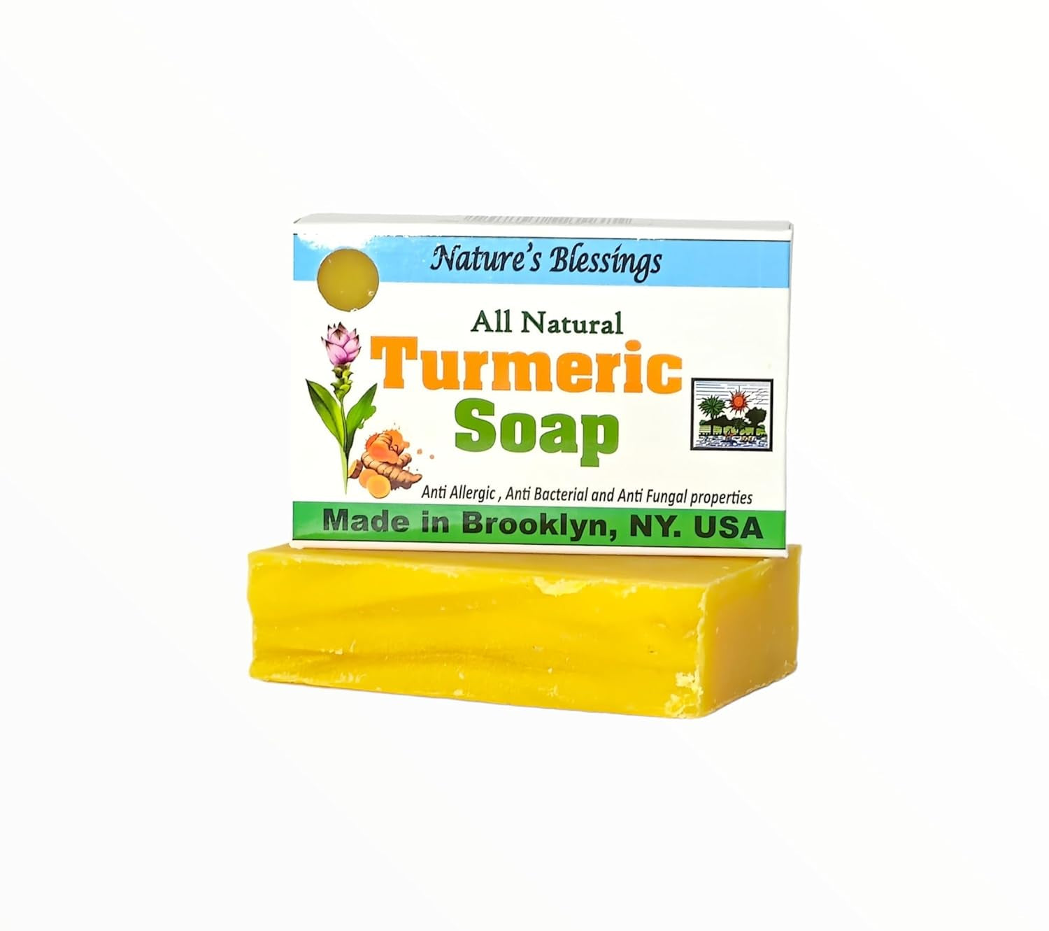 Turmeric Soap Bar - Pack of 3 - All Natural, Handmade with Vegetarian and Food Grade Ingredients. Excellent for All Skin Types